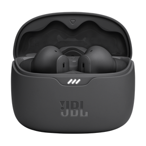 JBL Tune Beam Earbuds Black Case Open photo