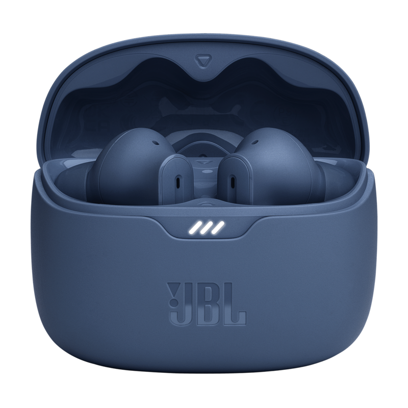 JBL Tune Beam Earbuds Blue Case Open photo