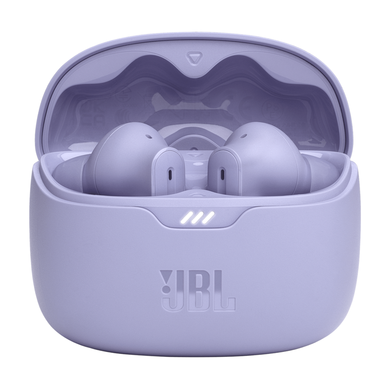 JBL Tune Beam Earbuds Purple Case Open photo