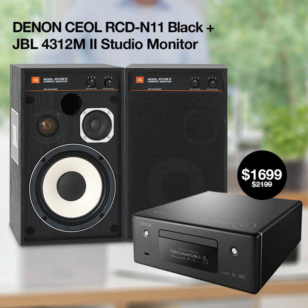 DENON CEOL N11DAB | JBL 4312MKII Studio Moniter Bundle