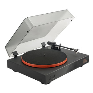 JBL Spinner BT Turntable Speaker Black Lid On Quarter Left View photo