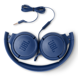 JBL Tune 500 Headphones Blue Folded Photo